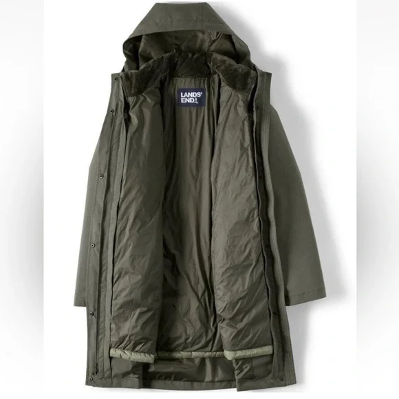 Lands' End Women's Insulated 3 in 1 Primaloft Parka in Green Size XL Tall NWOT - Picture 5 of 9